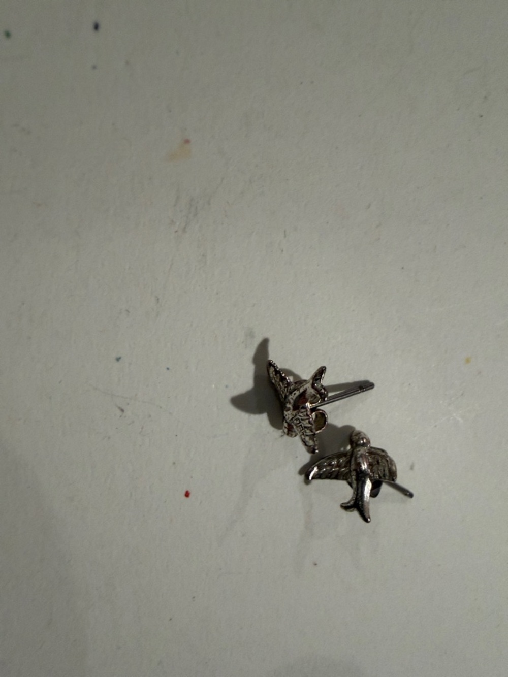 Silver Bird Stud Earrings - Small Winged Design